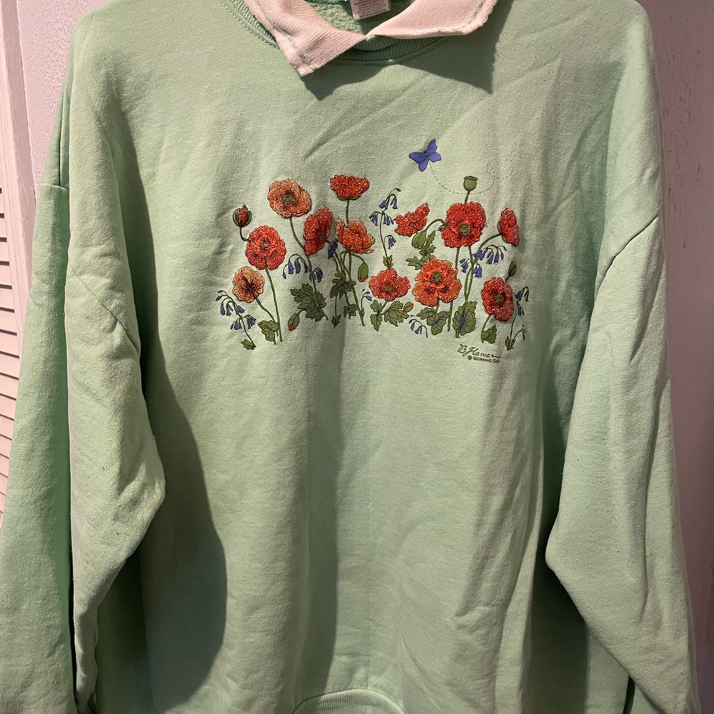 Vintage floral Green Sweater